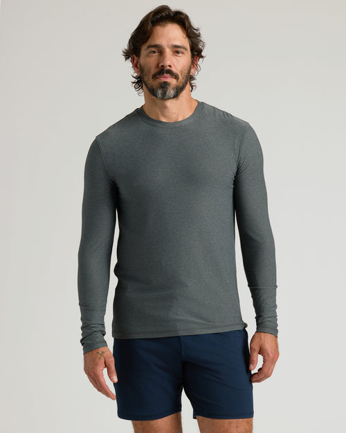 Charcoal Heather Gray Charcoal Heather Gray Active Long Sleeve Crew T-Shirt