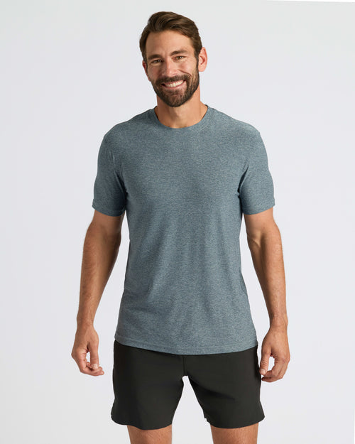 Heather Navy Heather Navy Active Crew Neck Tee
