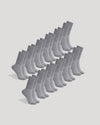 Heather Gray Active Half Crew Socks 12-Pack with ribbed cuffs and textured soles.