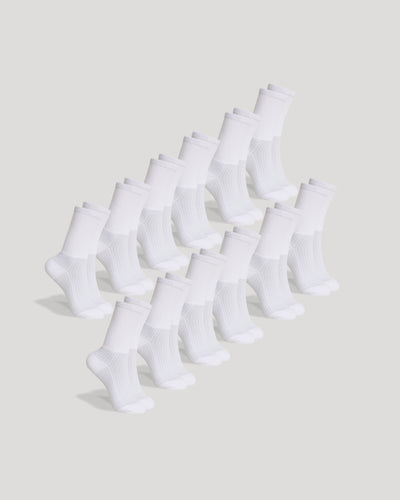 Weiße Active Half Crew Socken 12er-Pack
