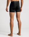 Black Boxer Briefs 12-Pack: back view, fitted, with supportive waistband.
