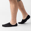 Black Never Show Socks 3-Pack on feet, featuring seamless toe design.