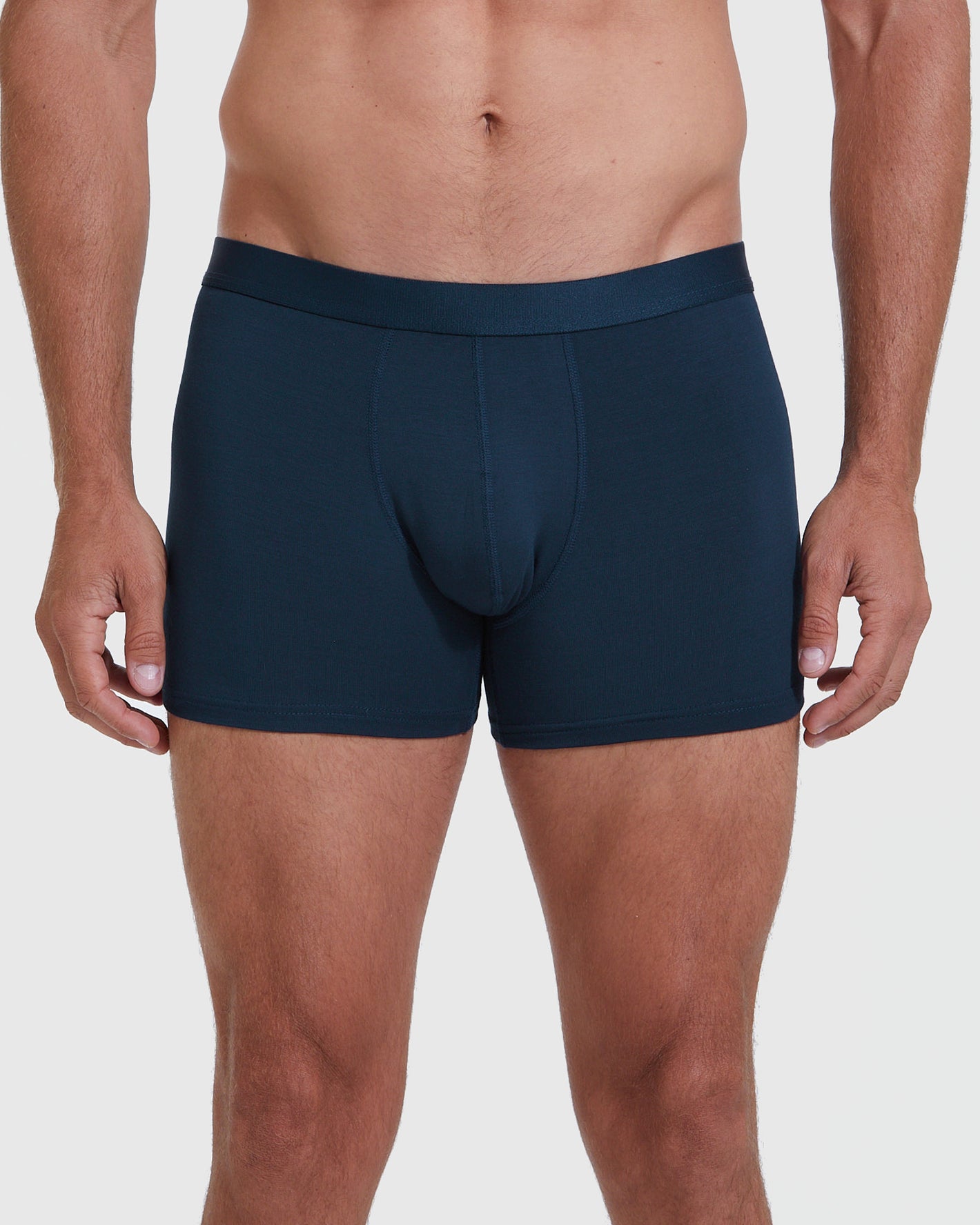 Navy Boxer Trunk with soft micromodal fabric and supportive waistband.