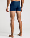 Man wearing Navy Boxer Trunks 6-Pack, showcasing fit and comfort.
