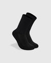 Black Half Crew Socks 3-Pack, ribbed knit with reinforced heels and toes.