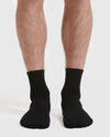 Black Half Crew Socks 6-Pack showcasing seamless toe and contour seam.