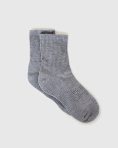 True ClassicHeather Gray Half Crew Socks 12-Pack, ultra-soft with seamless toe and contour seam.