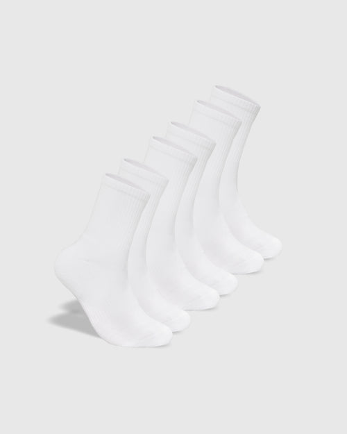 White Half Crew Socks 3-Pack