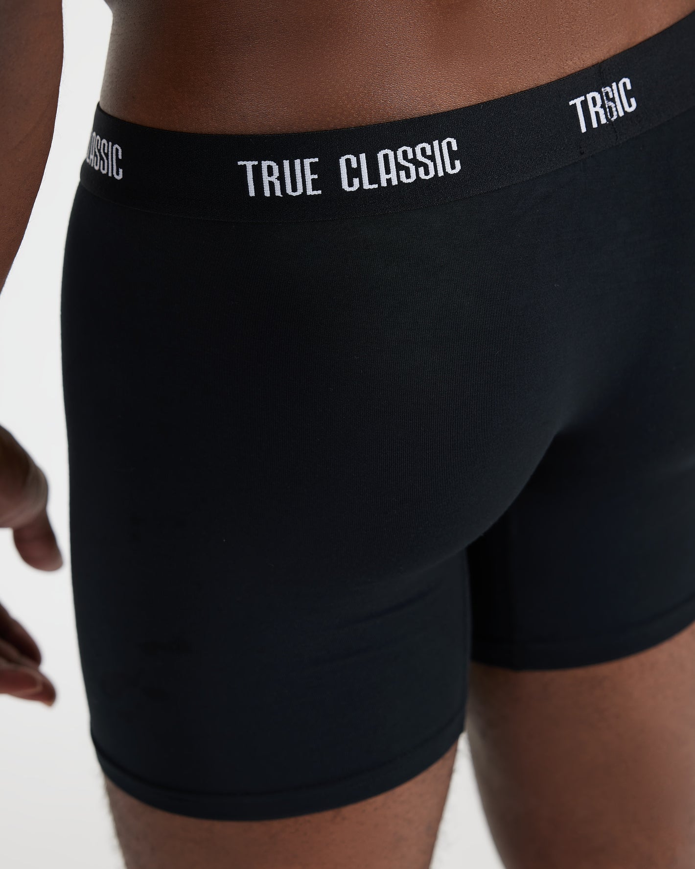 Black Logo Boxer Briefs 3-Pack showing branded waistband from behind.