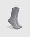 Heather Gray Active Half Crew Socks, ribbed cuffs, waffle texture, seamless toe.