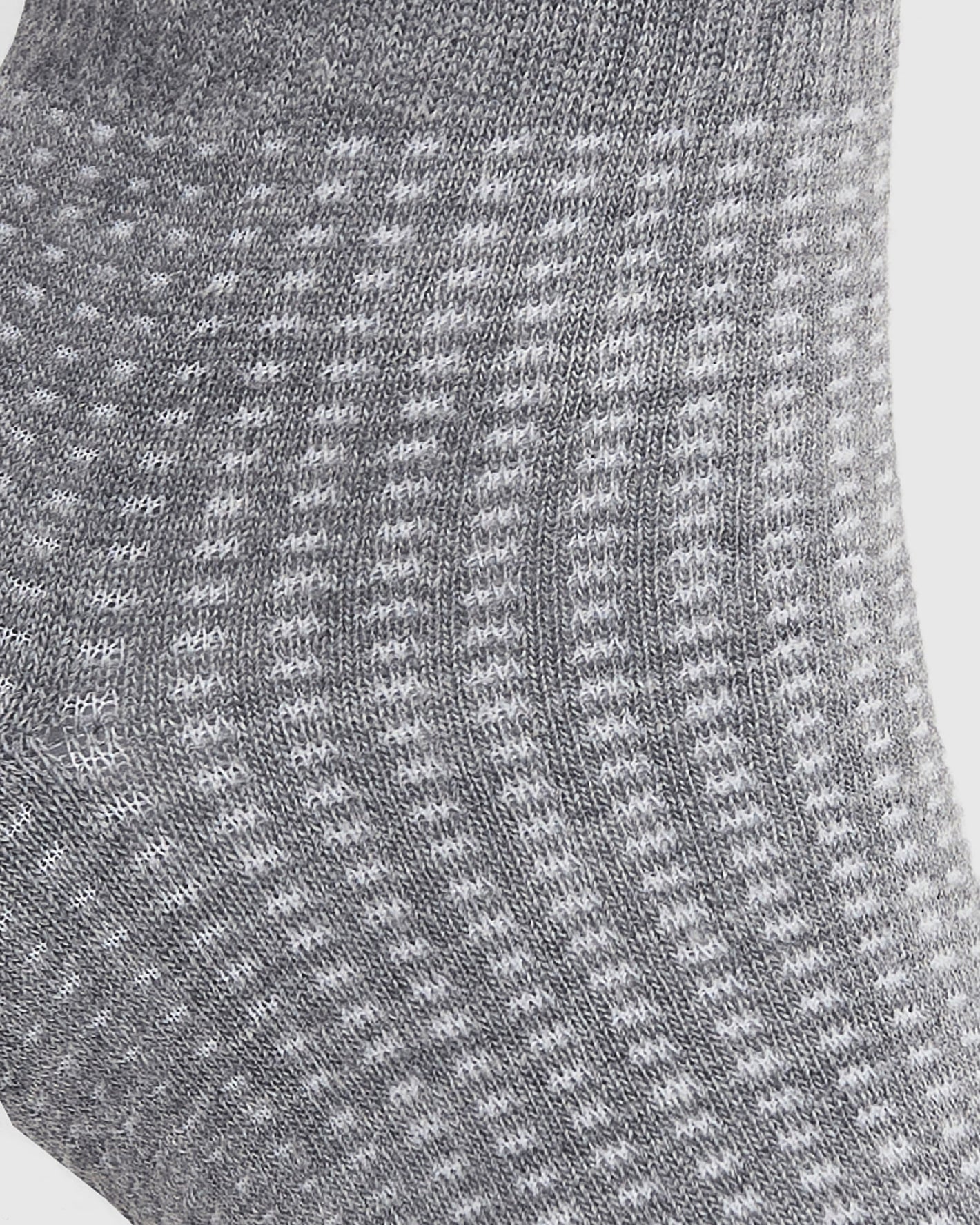 Heather Gray Active Half Crew Sock close-up showing ribbed, mesh texture.