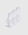White Active Crew Socks 3-Pack, showcasing seamless design and Y-stitched heel.