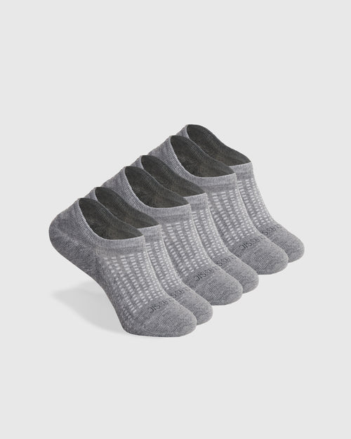 Heather Gray Active Never Show Socks 3-Pack