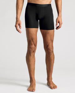 True ClassicMan wearing fitted Black Boxer Briefs W/ Fly, showcasing modern fit.