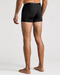 True ClassicBlack Boxer Trunks W/ Fly 12-Pack, rear view showing relaxed fit.