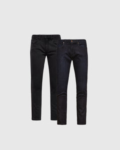 True ClassicIndigo and Black Wash Slim Comfort Stretch Jeans 2-Pack