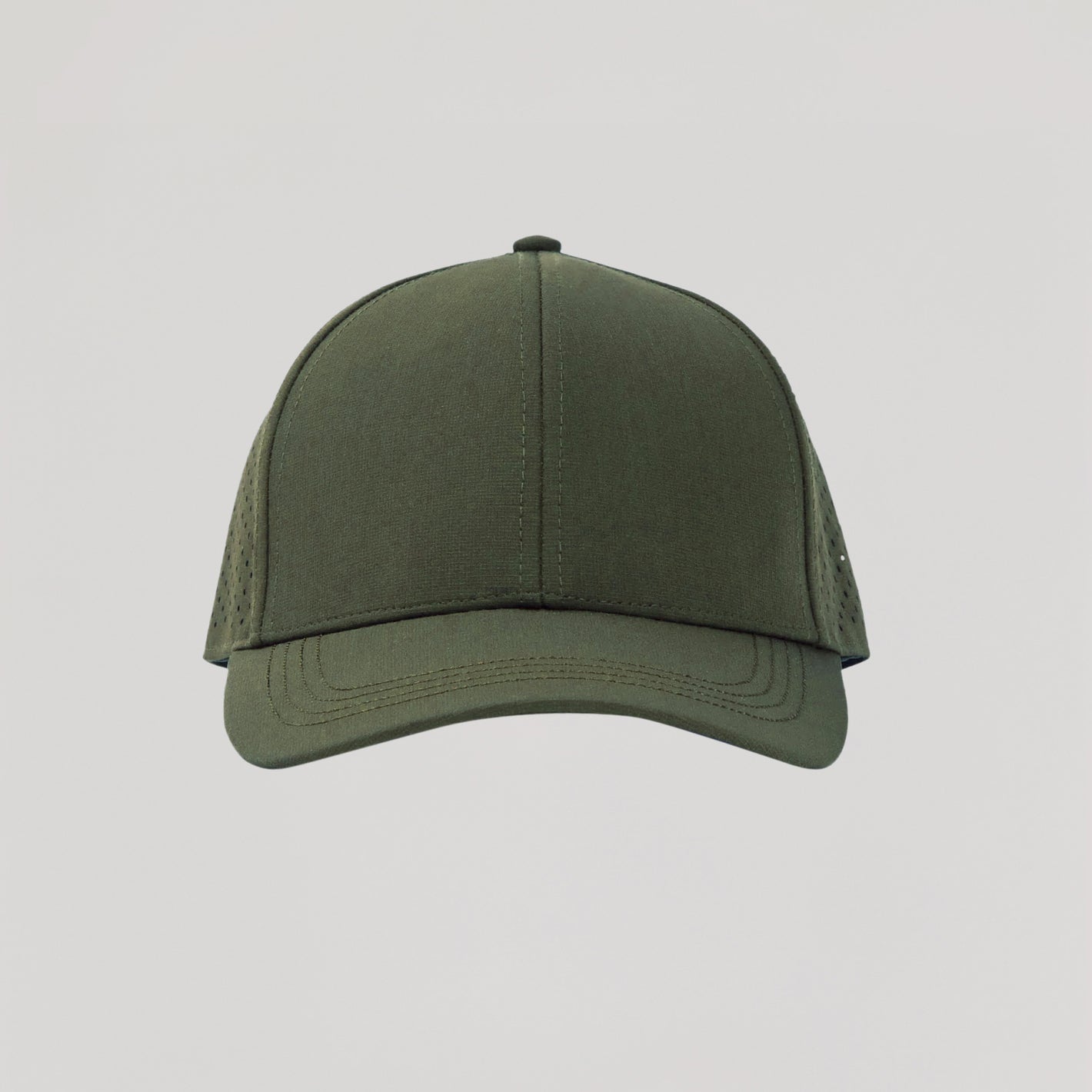 Military Green All Purpose Cap with perforated side panels.