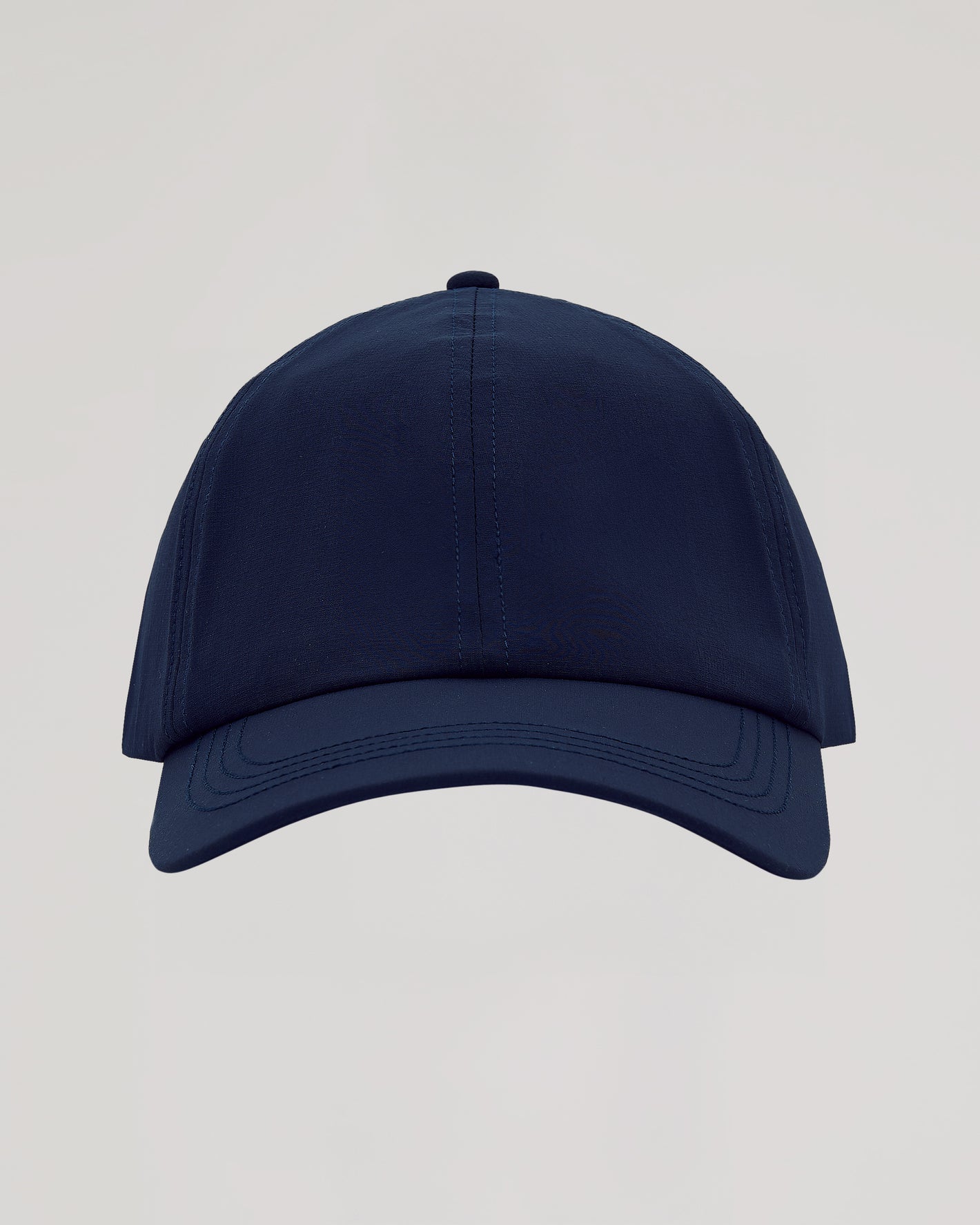 Navy Active Running Cap, six-panel, no logos, adjustable closure.