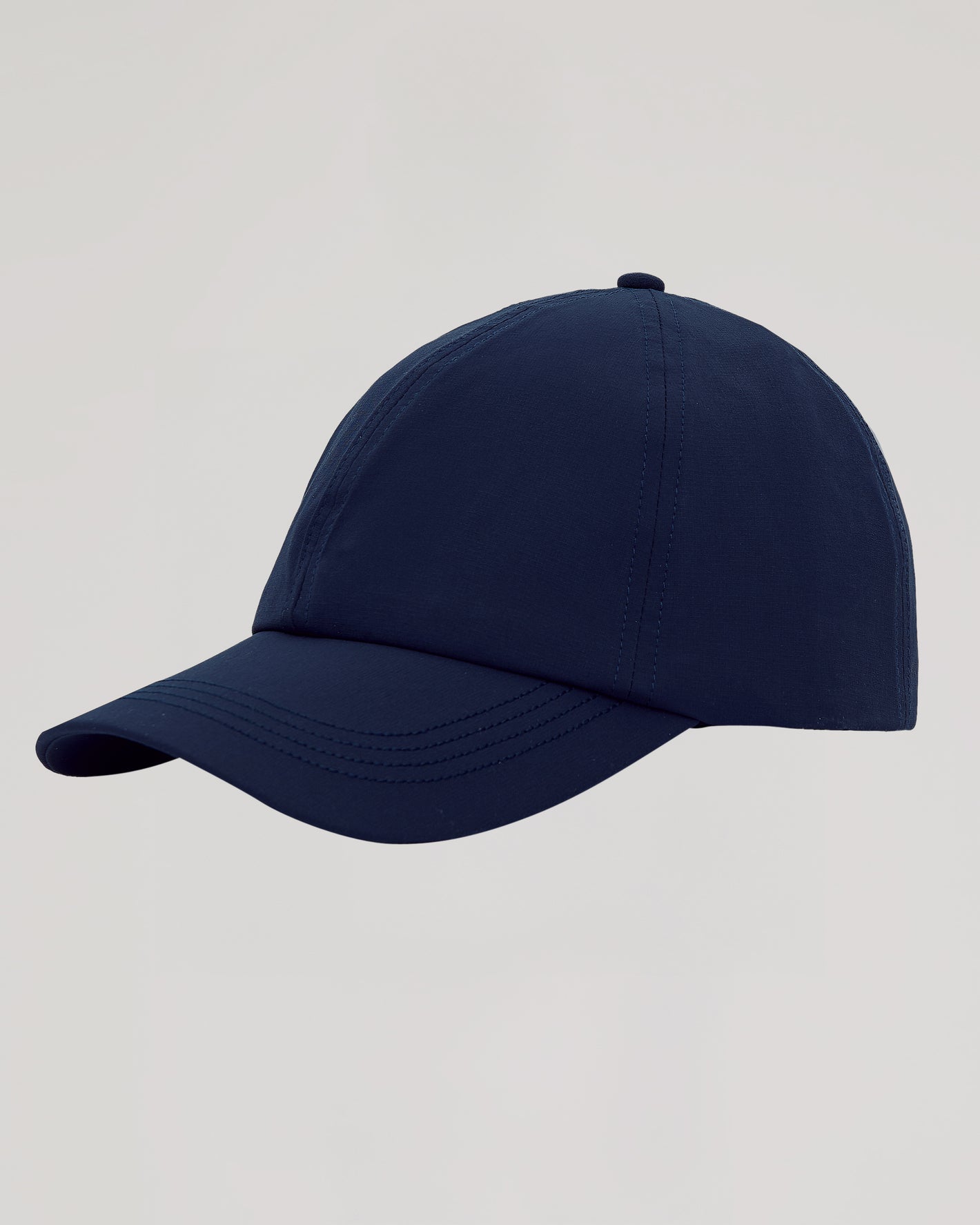 Navy Active Running Cap in a sleek side view.
