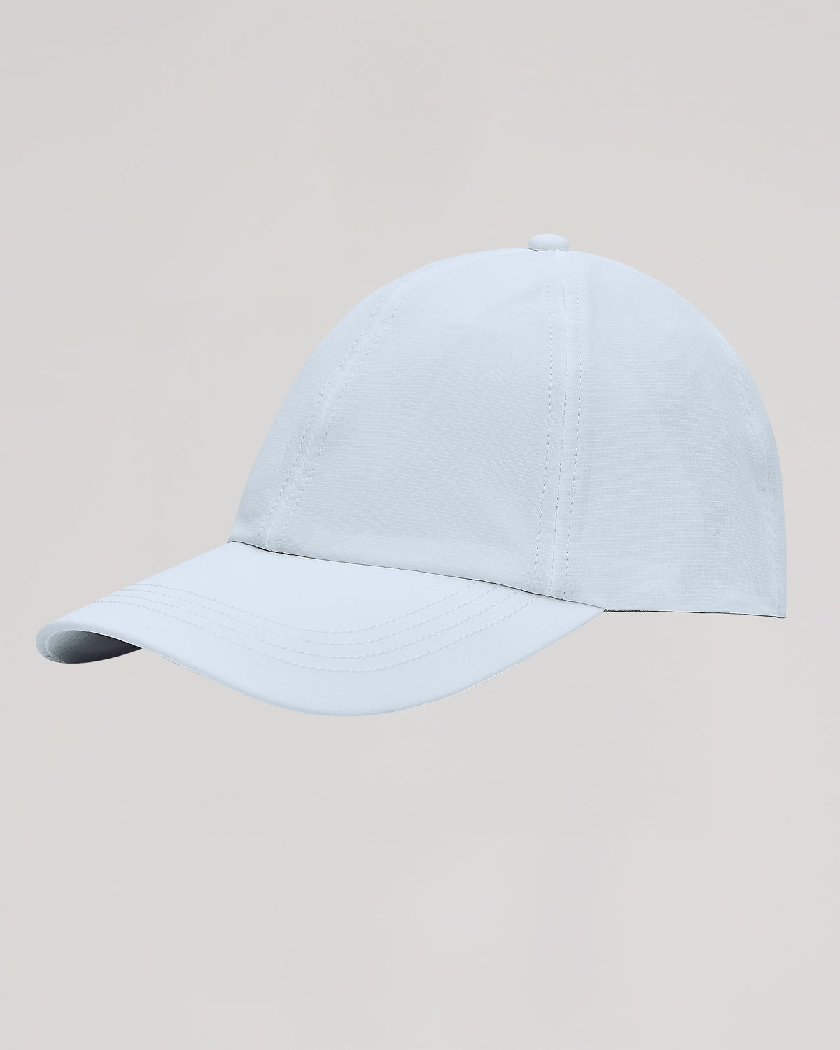 White Active Running Cap with adjustable fit and breathable, sun-protective fabric.