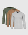 Dressy Crew Neck Sweater 3-Pack stacked, showcasing sleek, versatile design.