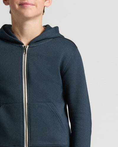 Boys' Fleece Full Zip Hoodie  - Navy