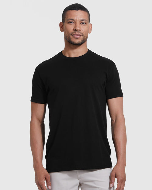 Black Short Sleeve Crew Neck Tee