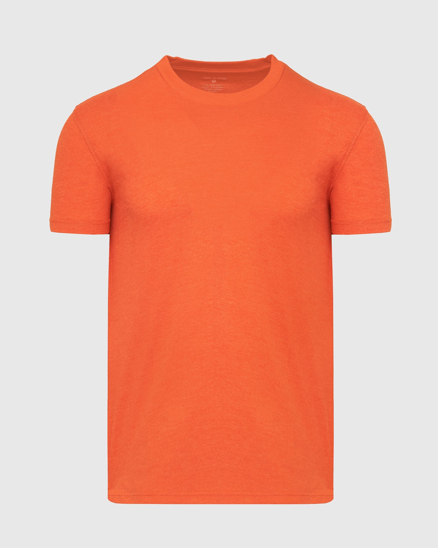 Burnt Orange Heather Classic Crew Neck T-shirt displayed flat.