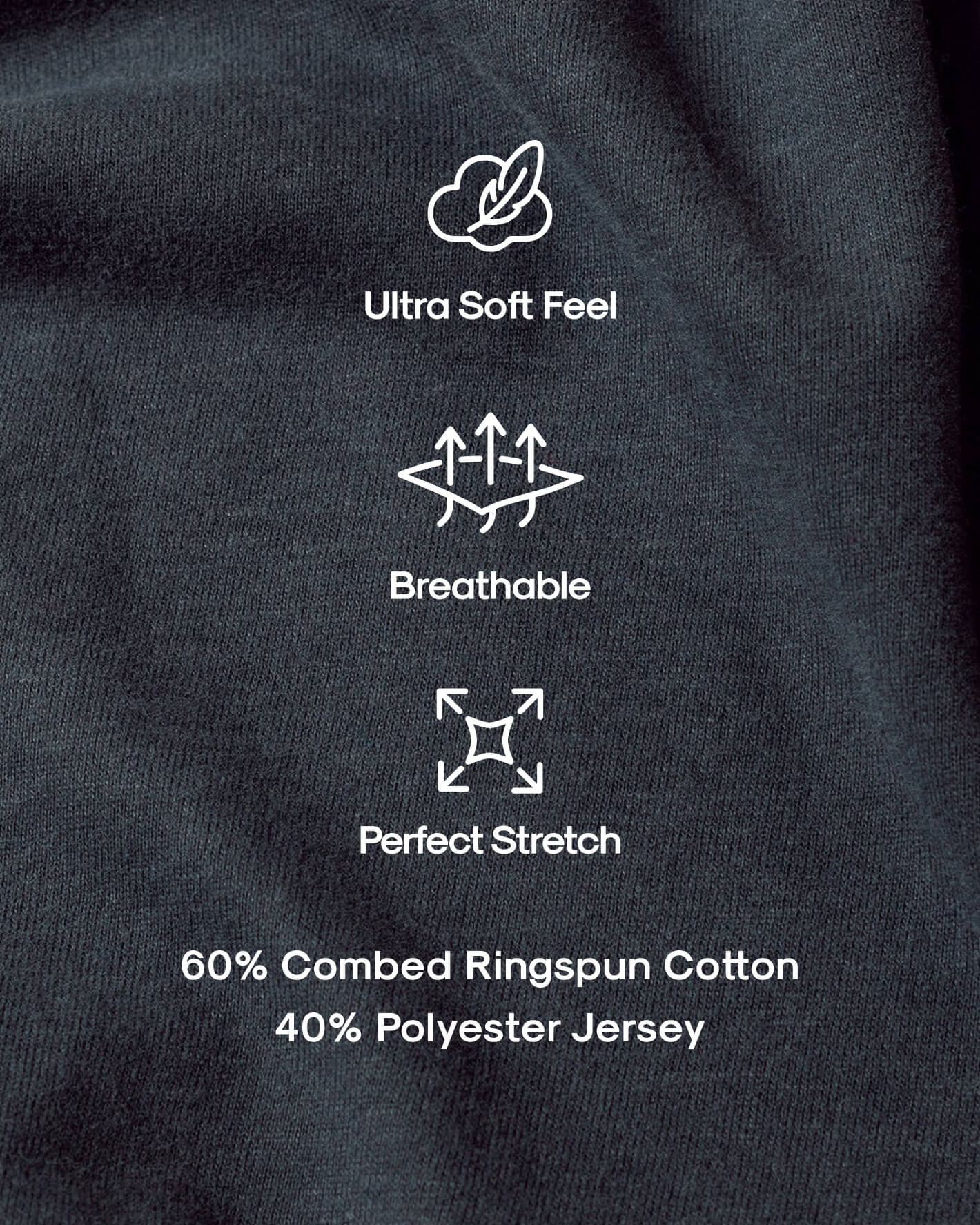 Classic Crews 6-Pack fabric swatch highlighting ultra-soft, breathable, stretchy material.