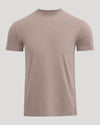 Dark Heather Truffle Classic Crew Neck T-shirt displayed flat.