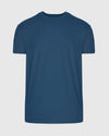 Deep Sea Blue Classic Crew Neck T-shirt on light gray background.
