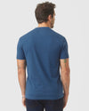 Man wearing Deep Sea Blue Classic Crew Neck T-shirt.