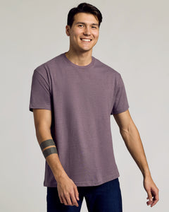 True ClassicDark Heather Amethyst Short Sleeve Crew Neck Tee