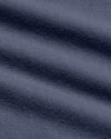 Forge Classic Crew Neck, close-up of fine blue knit fabric.
