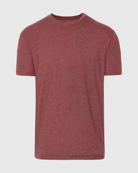 Heather crimson short-sleeve crew neck t-shirt with a soft heather texture.