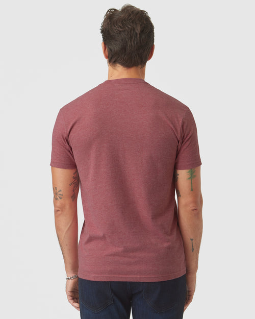 Heather Crimson Short Sleeve Crew Neck Tee