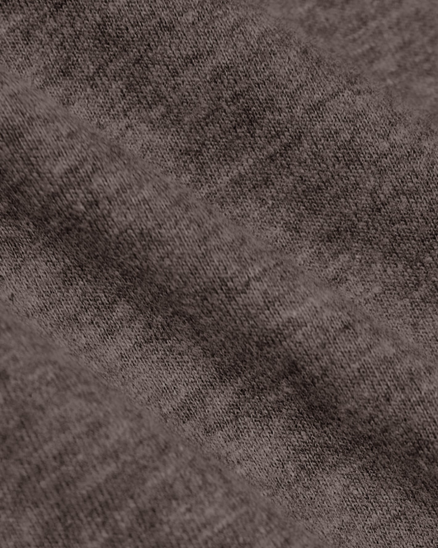 Heather Dark Oak Crew Neck T-Shirt with detailed grey knit fabric.