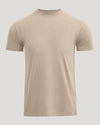 Heather Fennel Classic Crew Neck T-shirt against a gray background.