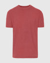Heather Garnet Short Sleeve Crew Neck T Shirt displayed on neutral backdrop.