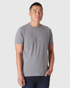 True ClassicHeather Graphite Short Sleeve Crew Neck Tee