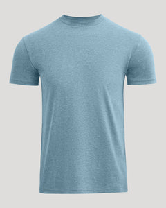 True ClassicT-shirt col ras du cou manches courtes Indigo chiné