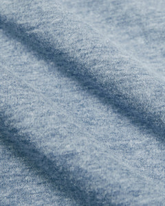 True ClassicHeather Indigo Tall Straight Hem Crew Neck T-Shirt close-up, highlighting soft knit texture.