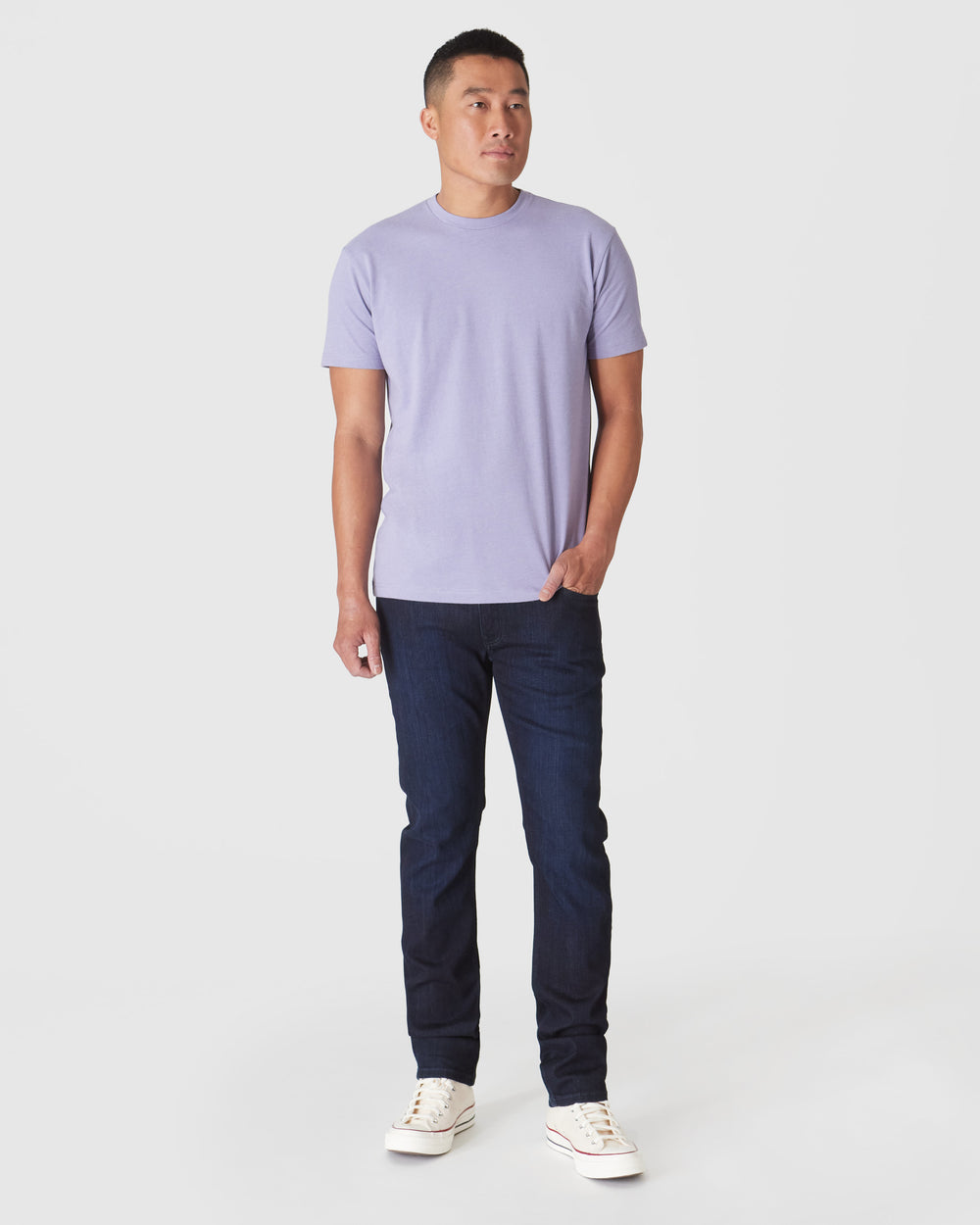 Heather Dark Orchid Short Sleeve Crew Neck Tee