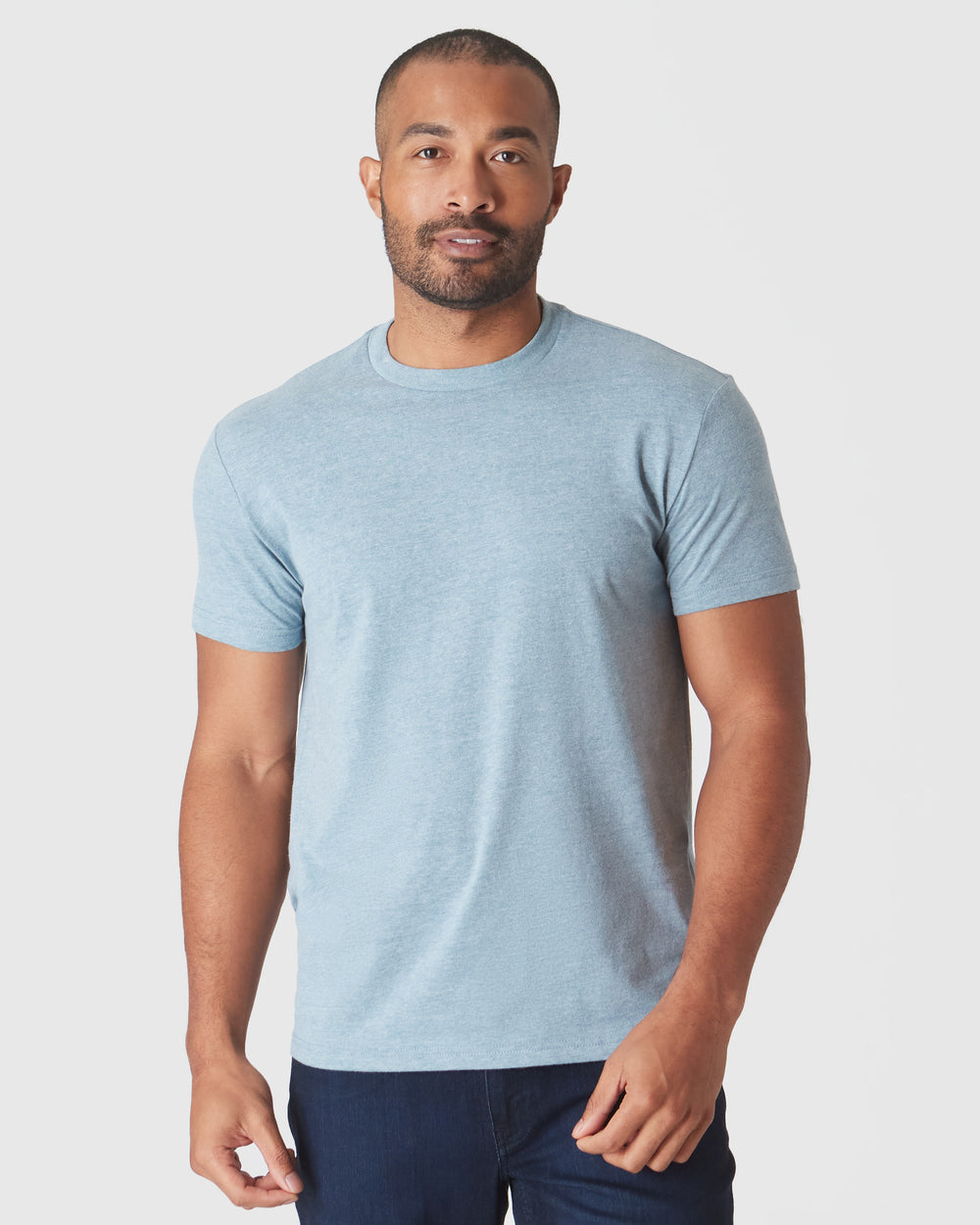 Heather Sapphire Short Sleeve Crew Neck Tee