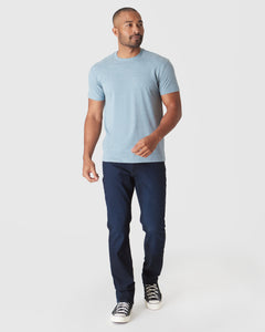 True ClassicHeather Sapphire Short Sleeve Crew Neck Tee