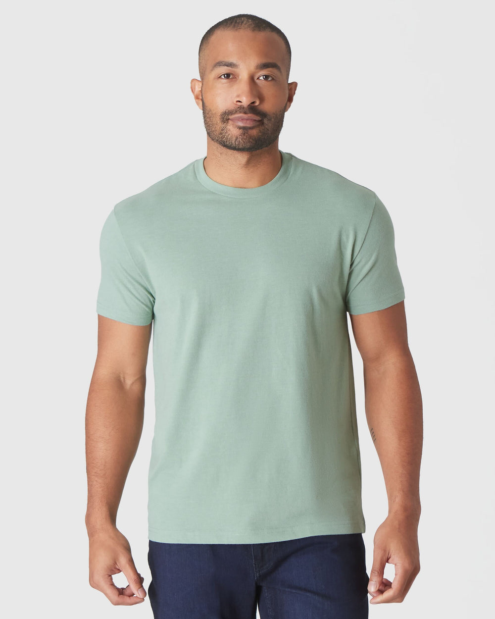 Heather Slate Green Short Sleeve Crew Neck Tee