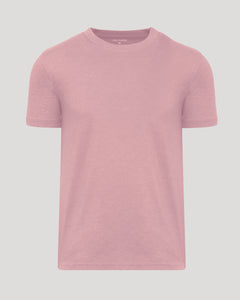 True ClassicLight Heather Boysenberry Classic Crew Neck on light-gray background.