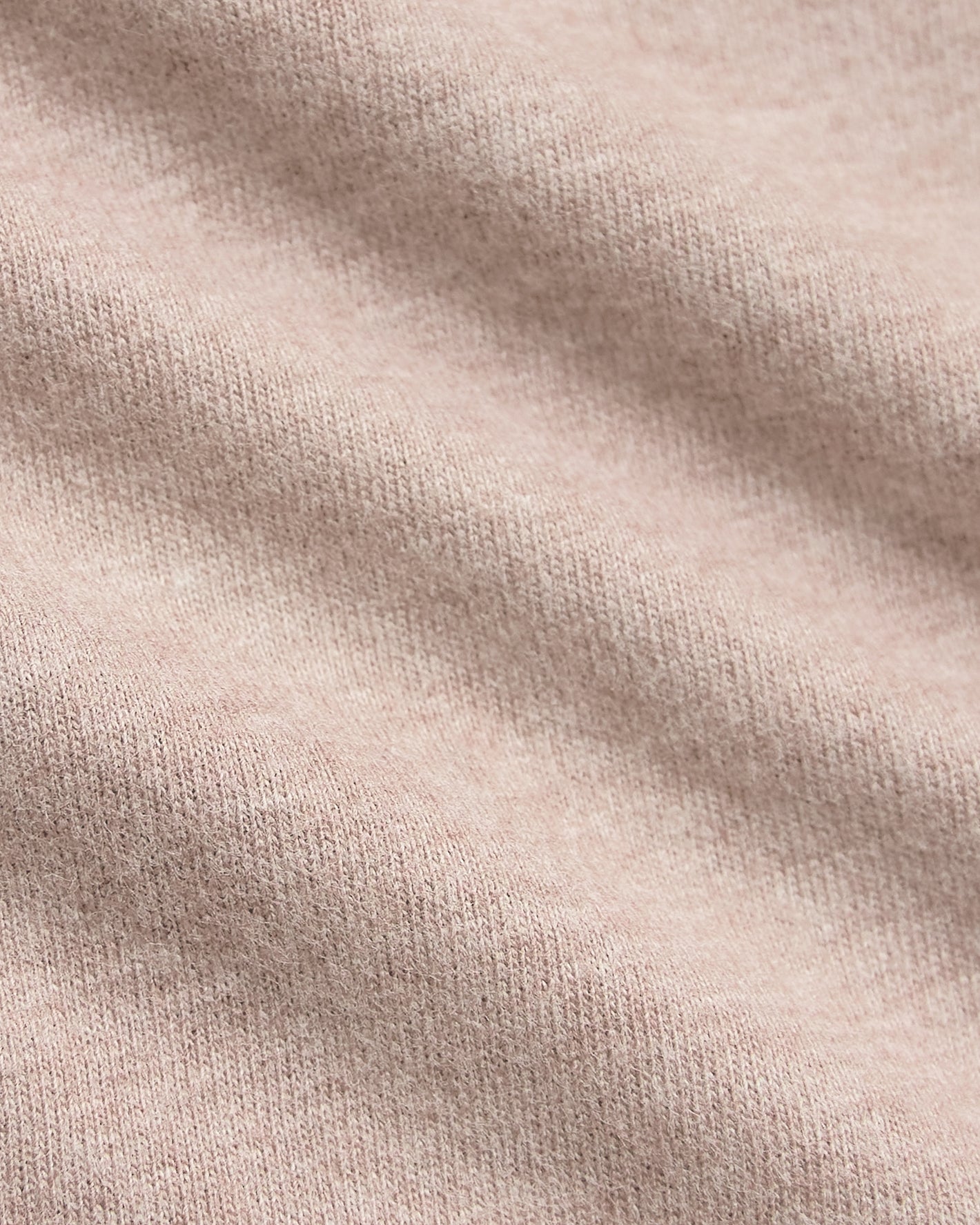 Light Heather Slate Mauve Classic Crew Neck fabric detail showing knit stitches.