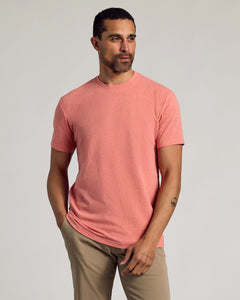 True ClassicLight Heather Vermilion Short Sleeve Crew Neck Tee