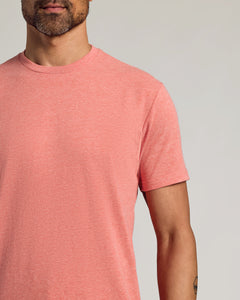 True ClassicLight Heather Vermilion Short Sleeve Crew Neck Tee